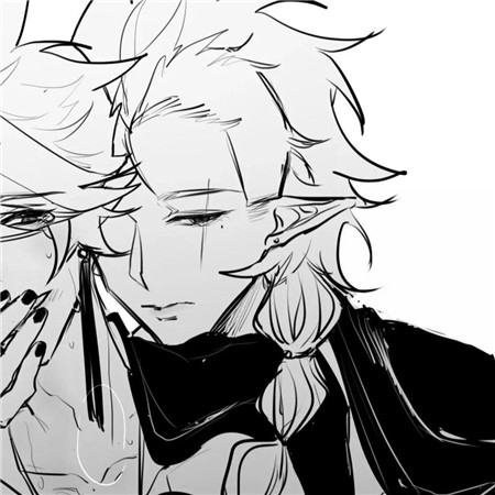 黑白基友头像一左一右帅气动漫图片