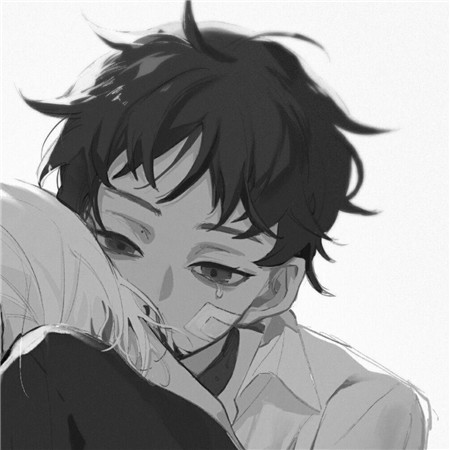 黑白基友头像一左一右帅气动漫图片