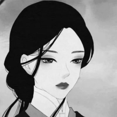 女生黑白简单意境头像真人图片