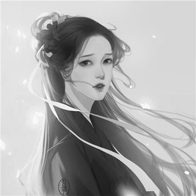 女生黑白简单意境头像真人图片