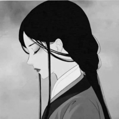 女生黑白简单意境头像真人图片