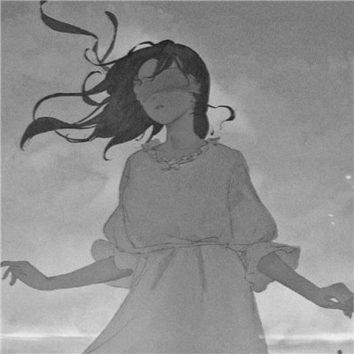 女生黑白简单意境头像真人图片