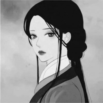 女生黑白简单意境头像真人图片