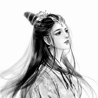 女生黑白简单意境头像真人图片