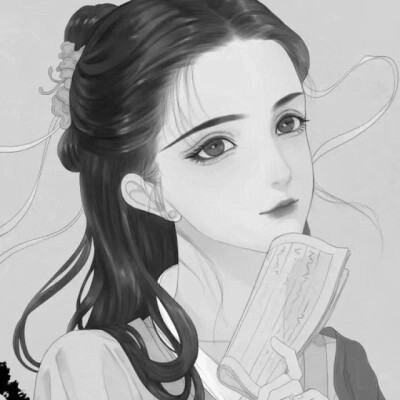 女生黑白简单意境头像真人图片