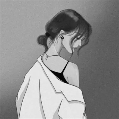 头像黑白女背影伤感