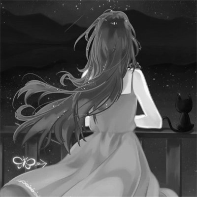 头像黑白女背影伤感