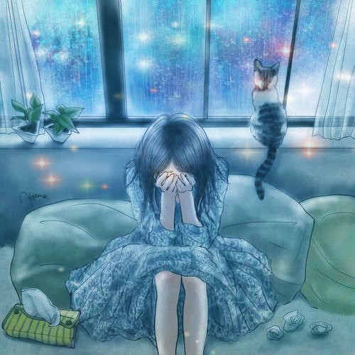 emo伤感头像图片