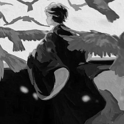优质动漫男头像黑白高清图片