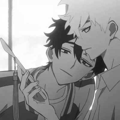 优质动漫男头像黑白高清图片