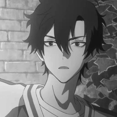 优质动漫男头像黑白高清图片