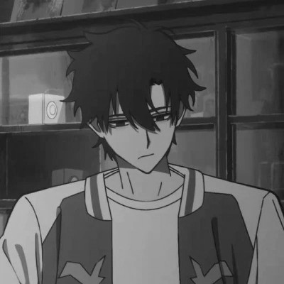 优质动漫男头像黑白高清图片