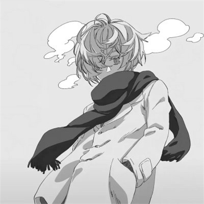 优质动漫男头像黑白高清图片