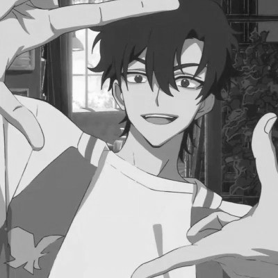 优质动漫男头像黑白高清图片