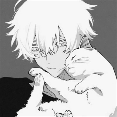 优质动漫男头像黑白高清图片