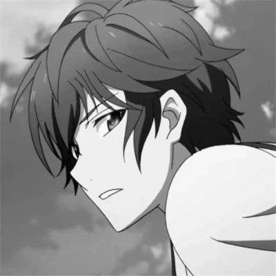 优质动漫男头像黑白高清图片