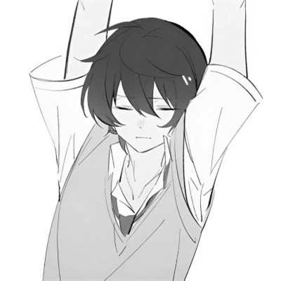优质动漫男头像黑白高清图片