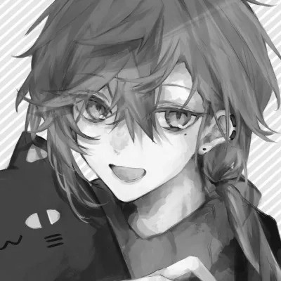 优质动漫男头像黑白高清图片