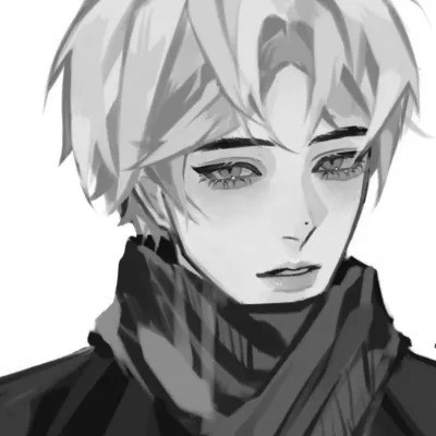 优质动漫男头像黑白高清图片