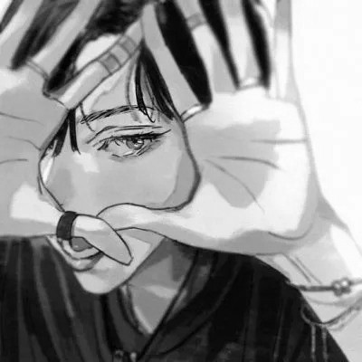 优质动漫男头像黑白高清图片