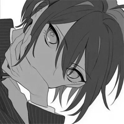 优质动漫男头像黑白高清图片