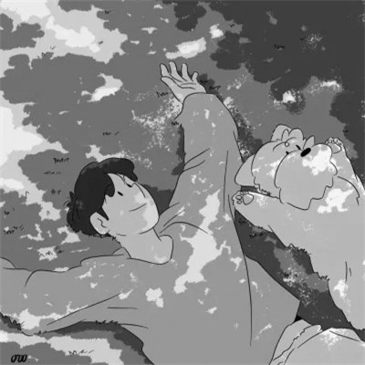优质动漫男头像黑白高清图片