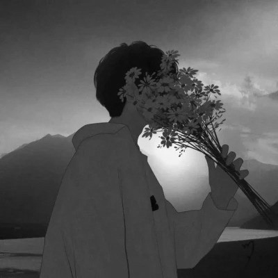 优质动漫男头像黑白高清图片