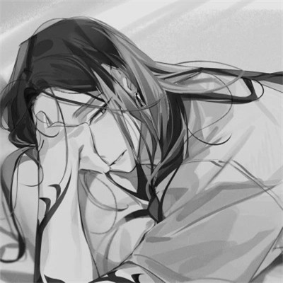 优质动漫男头像黑白高清图片