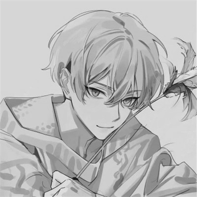 优质动漫男头像黑白高清图片