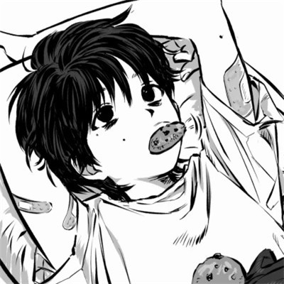 优质动漫男头像黑白高清图片