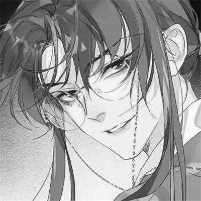 优质动漫男头像黑白高清图片