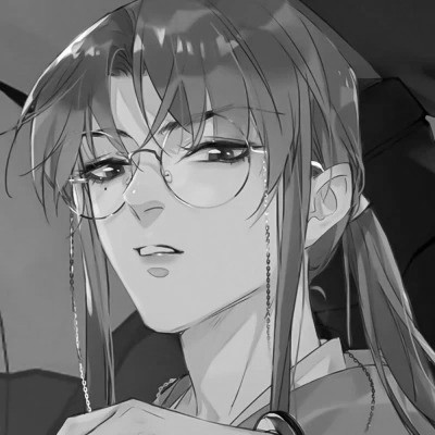优质动漫男头像黑白高清图片