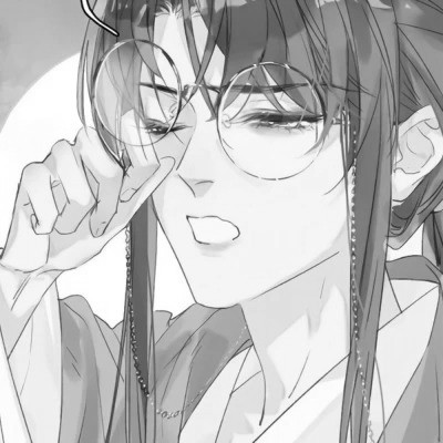 优质动漫男头像黑白高清图片