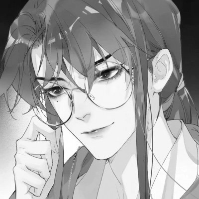 优质动漫男头像黑白高清图片
