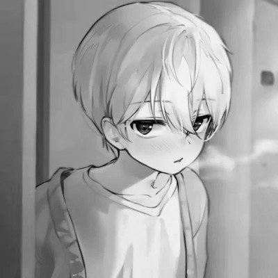 优质动漫男头像黑白高清图片