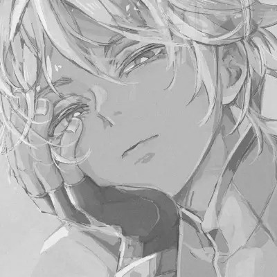 优质动漫男头像黑白高清图片