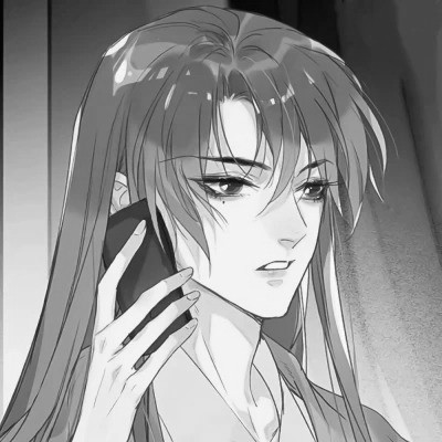 优质动漫男头像黑白高清图片
