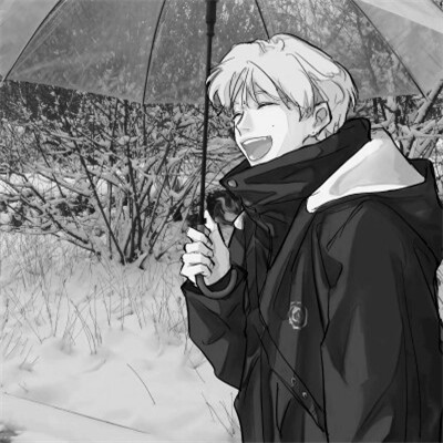 优质动漫男头像黑白高清图片