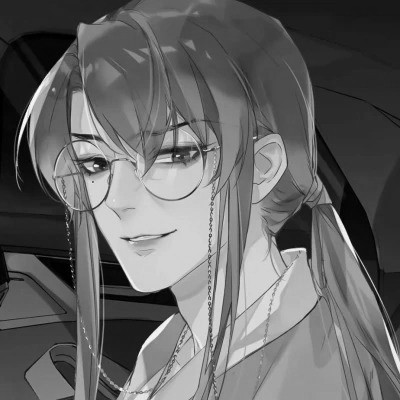 优质动漫男头像黑白高清图片