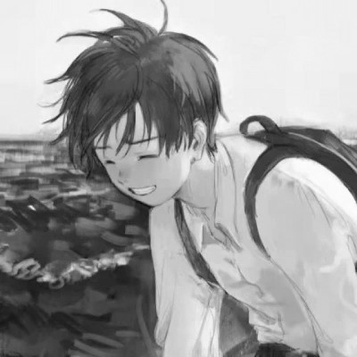 优质动漫男头像黑白高清图片