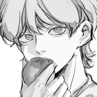 优质动漫男头像黑白高清图片