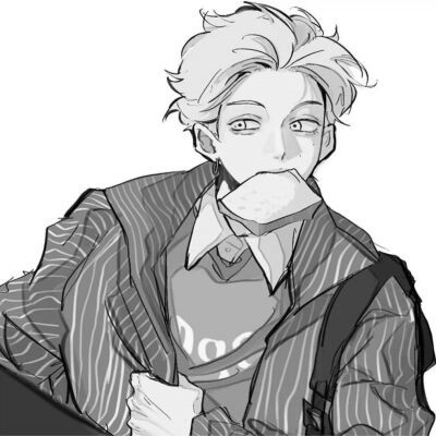优质动漫男头像黑白高清图片