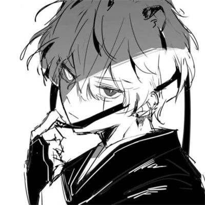 优质动漫男头像黑白高清图片