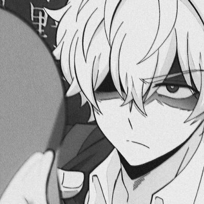 优质动漫男头像黑白高清图片