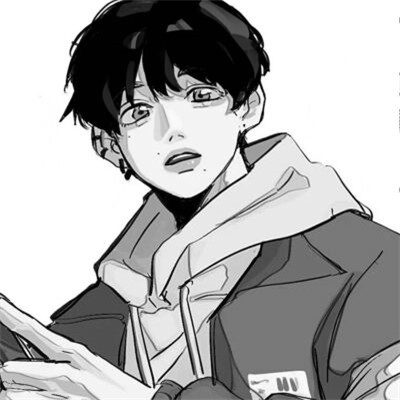 优质动漫男头像黑白高清图片