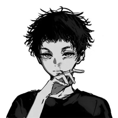 优质男头动漫黑白图片