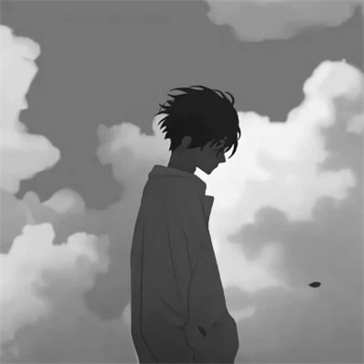 高质男头动漫黑白图片