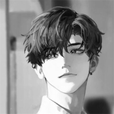 高质男头动漫黑白图片