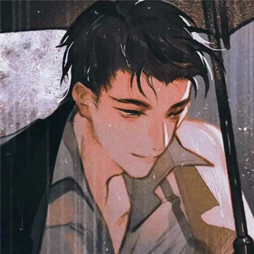 动漫基友一左一右打伞头像