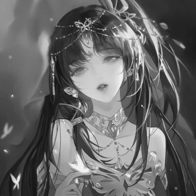 黑白系古风女头